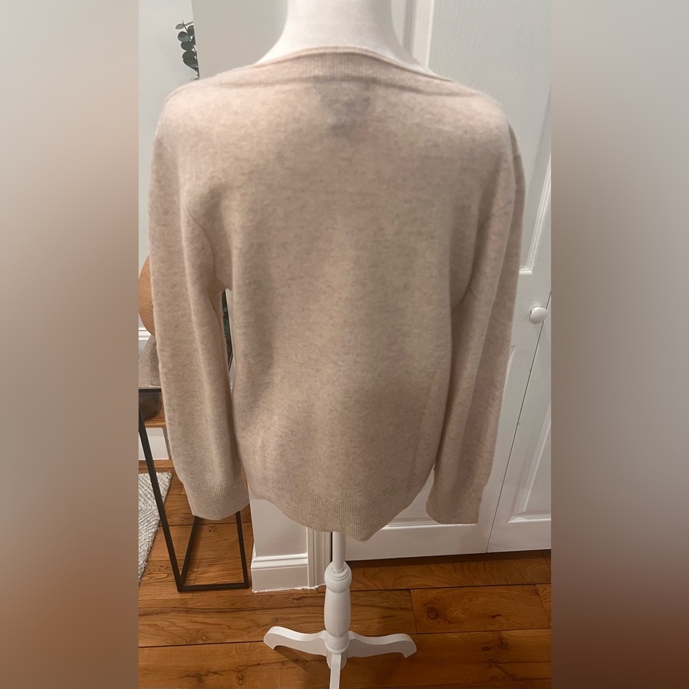 Halogen VNeck Cashmere Sweater | M | Oatmeal - Picture 3 of 10
